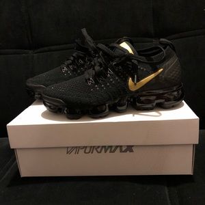 Nike Vapormax Flyknit 2 Black and Gold